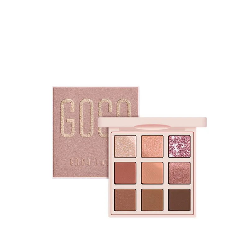 Gogotales kerstchocolade oogschaduwschijf 605 matte kralen aarde glitter negenkleurige oogschaduw