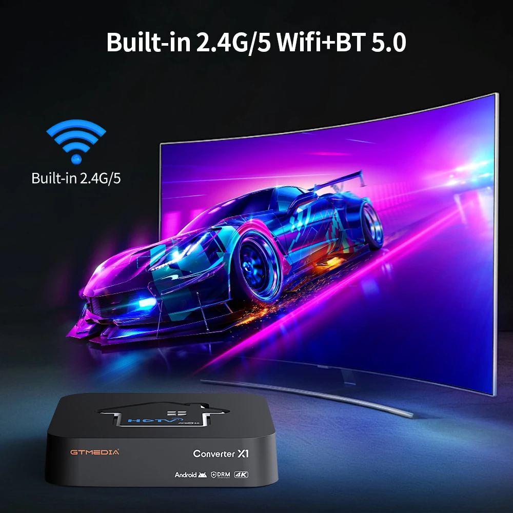 GTMEDIA HDTV Converter X1 ATSC3.0 4K HDR Android 11 กล่องทีวี ATSC สมาร์ทถอดรหัส Amlogic S905Y4-B 2GB + 32GB,8. Wifi ในตัว, BT 5.0