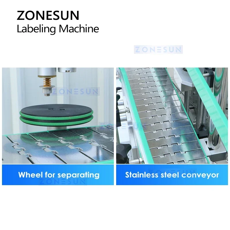 ZONESUN التفاف حول وضع العلامات لطفاية حريق حاويات أسطوانية كبيرة آلة وضع العلامات التجارية الحل ZS-TB400