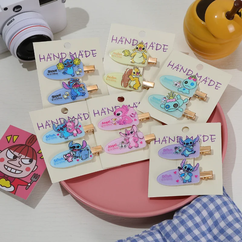 Disney Stitch Hair Clip Women Fashion Side Bangs Barrette Makeup Washing Face Tools Cartoon Girls HairpinsHair Accessoires Gifts
