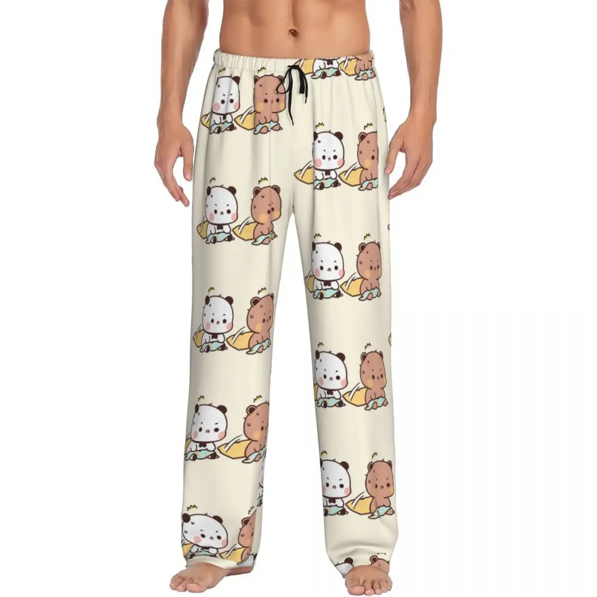

Custom Bubu Dudu Pajama Pants Men's Kawaii Lounge Sleep Drawstring Sleepwear Bottoms with Pockets