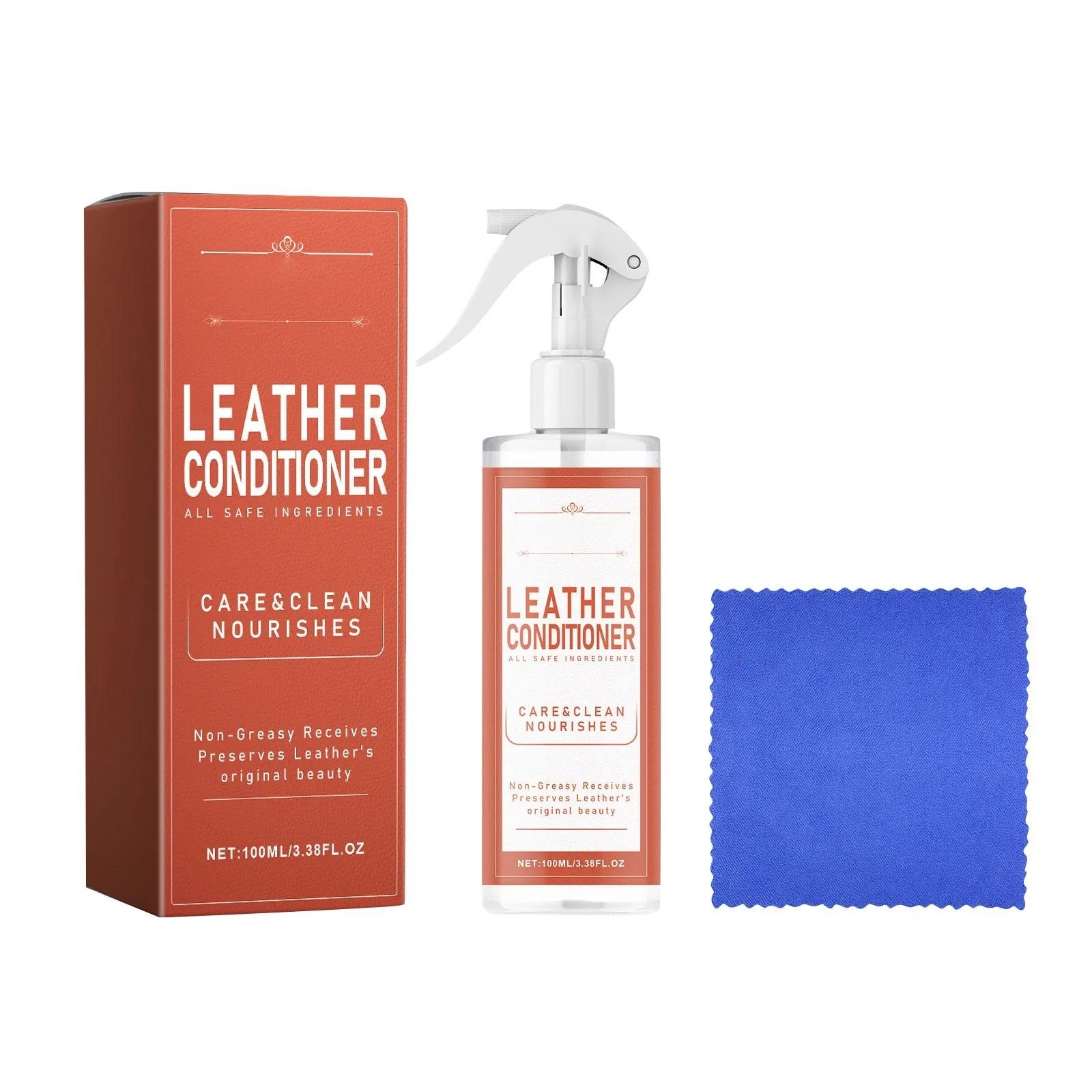 Leather Conditioner Cleaner For Couch Furniture All-Natural Leather Care Kit For Leather Couch Car Seat Apparel Boot Shoe 100ml