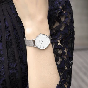 Hannah Martin Original Frauenwache importierte japanische Bewegung Knitch Belt Edelstahl Klassiker minimalistischer Rosenwind Gold 12 Hauptverkäufe Rafarillo Social Schuh - №1