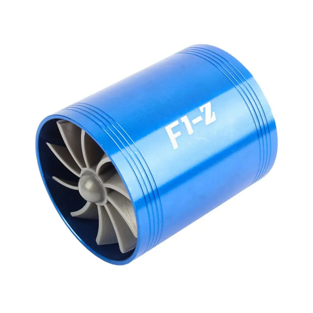 Ventilador de ahorro de Gas y combustible Turbo, supercargador de entrada de Metal de doble turbina, actualización de filtro de aire de rendimiento Universal para motor de coche