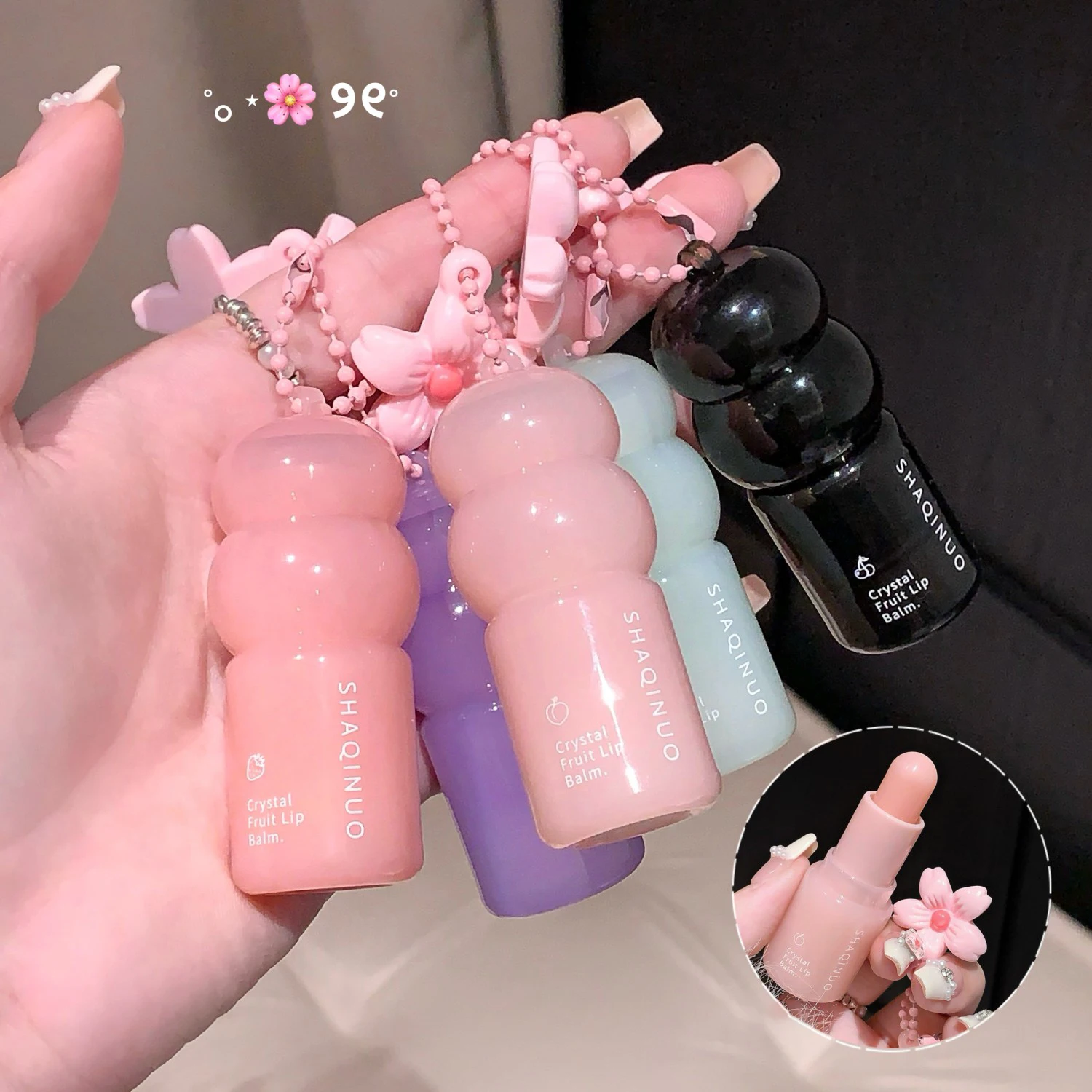 كريستال الفاكهة ترطيب الشفاه بلسم شفاف هلام مرآة قناع الشفاه عصا واضح ممتلئ الجسم تغيير لون أحمر الشفاه العناية بالشفاه الكورية