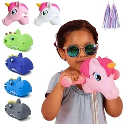 Manillar de bicicleta de unicornio para niños, cabeza de caballo de juguete, accesorios de bicicleta, regalos de cumpleaños para niños, 1 unidad