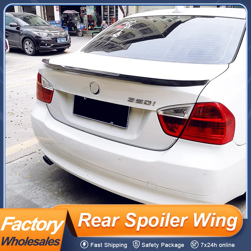 

For BMW 3 Series E90 328i 335i 2005-2011 M4 Style Rear Trunk Lid Ducktail Car Spoiler Wing ABS Plastic Black Carbon Accessories