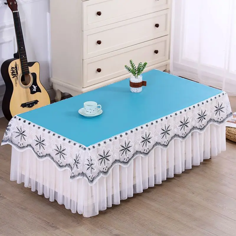 E111D new waterproof and oil-proof tea table tablecloth washable wipeable table cloth anti-scalding lace cover towel