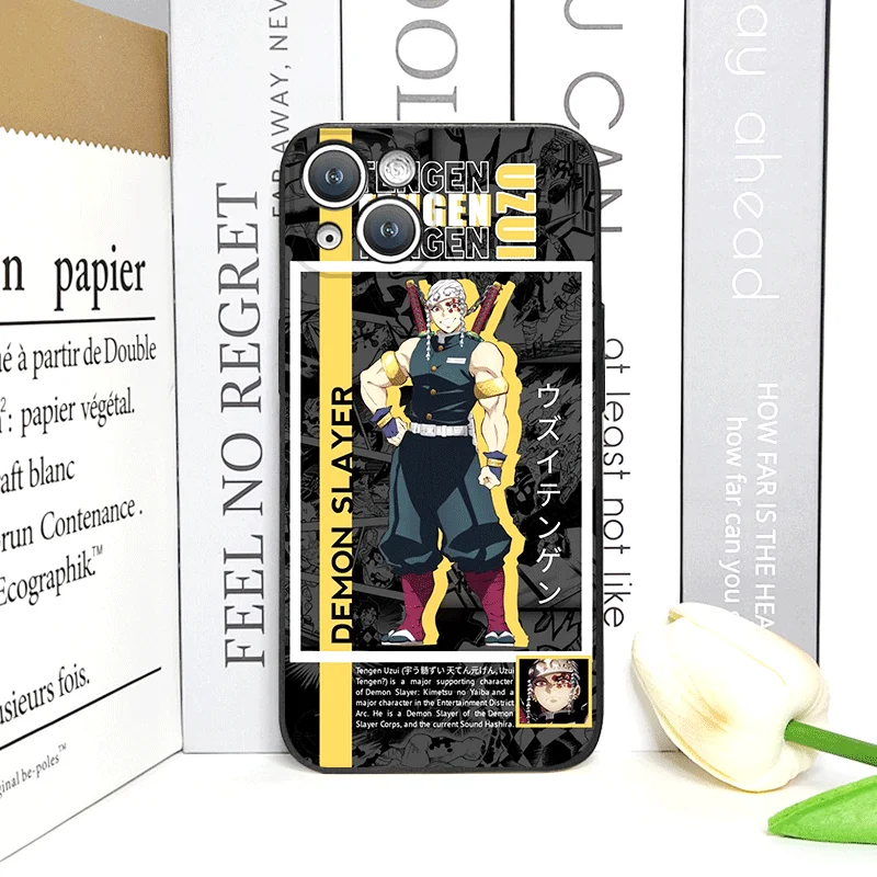 Custodia per telefono Cartoon Anime Demon S-Slayer per IPhone 16 12 11 14 13 15 Pro Max Mini X XS MAX XR SE2 7 8 14Plus Cover morbida in silicone