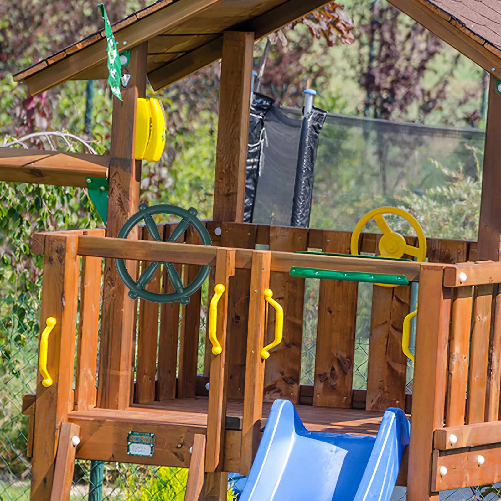 Pirate Ship Steering Wheel Compact Durable Playground Swing Attachment Part Backyard Outdoor Play Set Pirate Ship Steering Wheel
