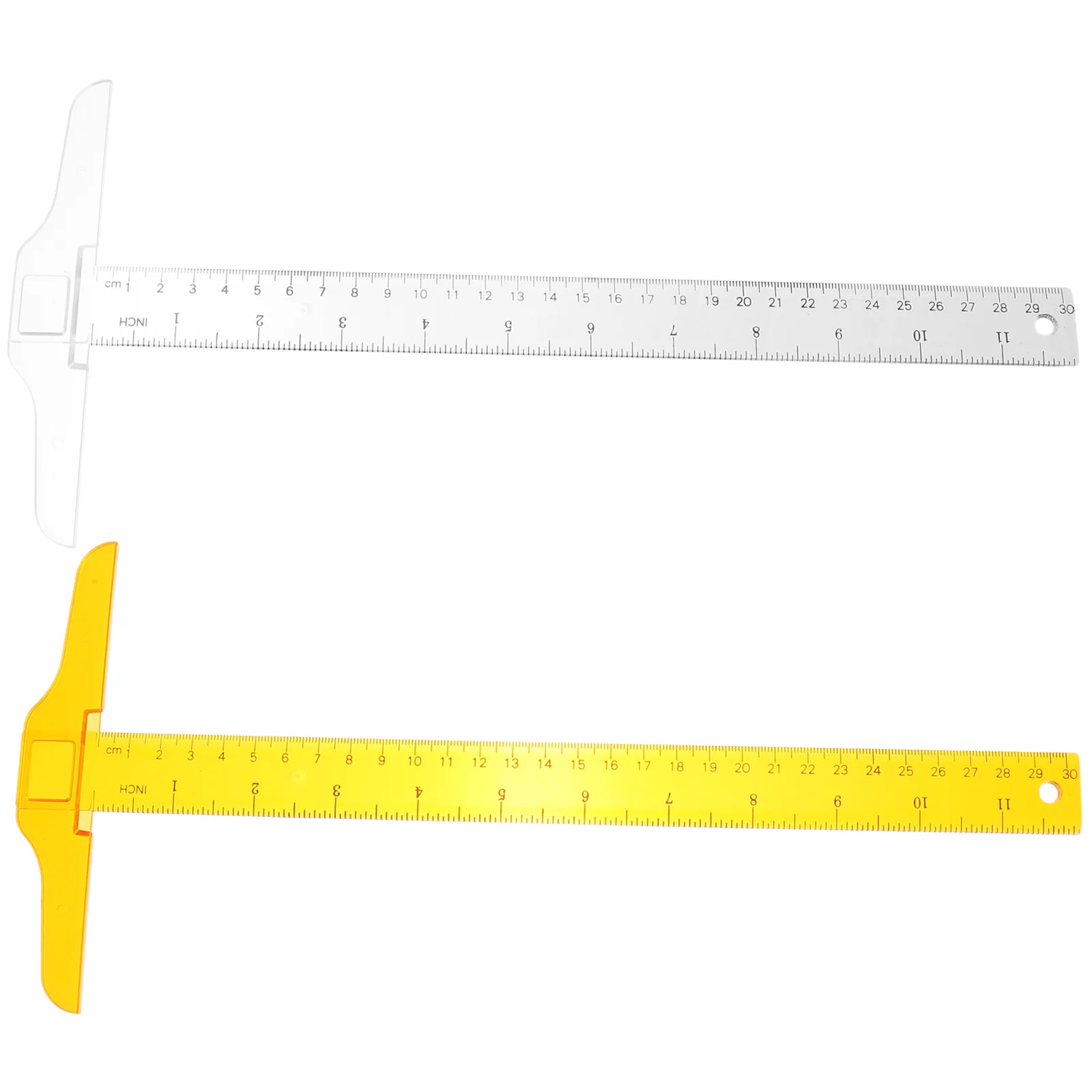 

2 Pcs T Shape Drafting Double Scale Precision Measuring Ruler Plastic Ruler for Engineer Architect Student Artist