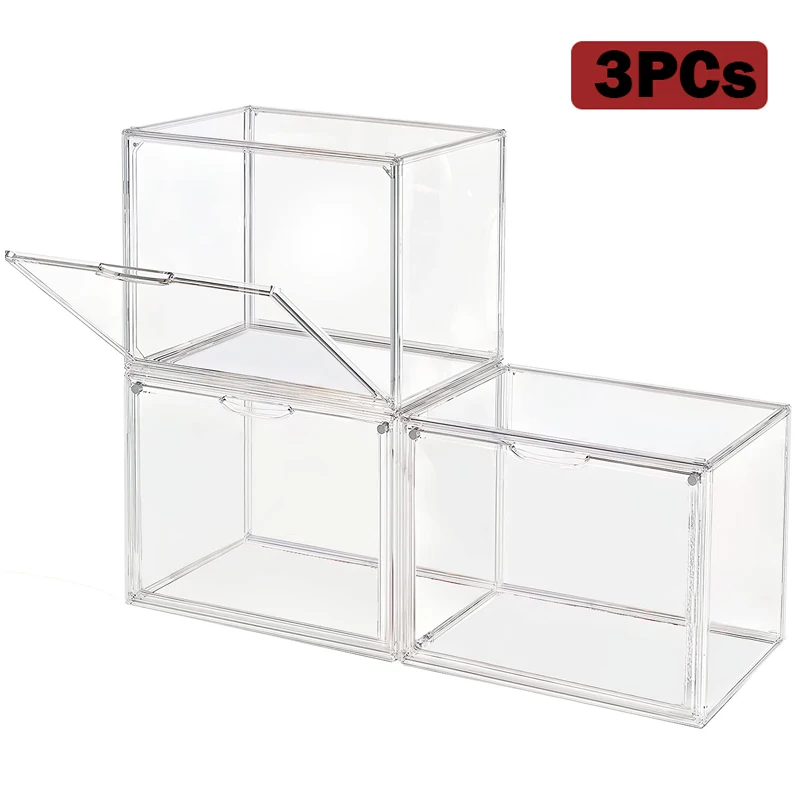 1/3PCS Large Capacity Storage Box Organizer for Figures Acrylic Box Clear Blind Box Showcase Makeup Organizer for Bag