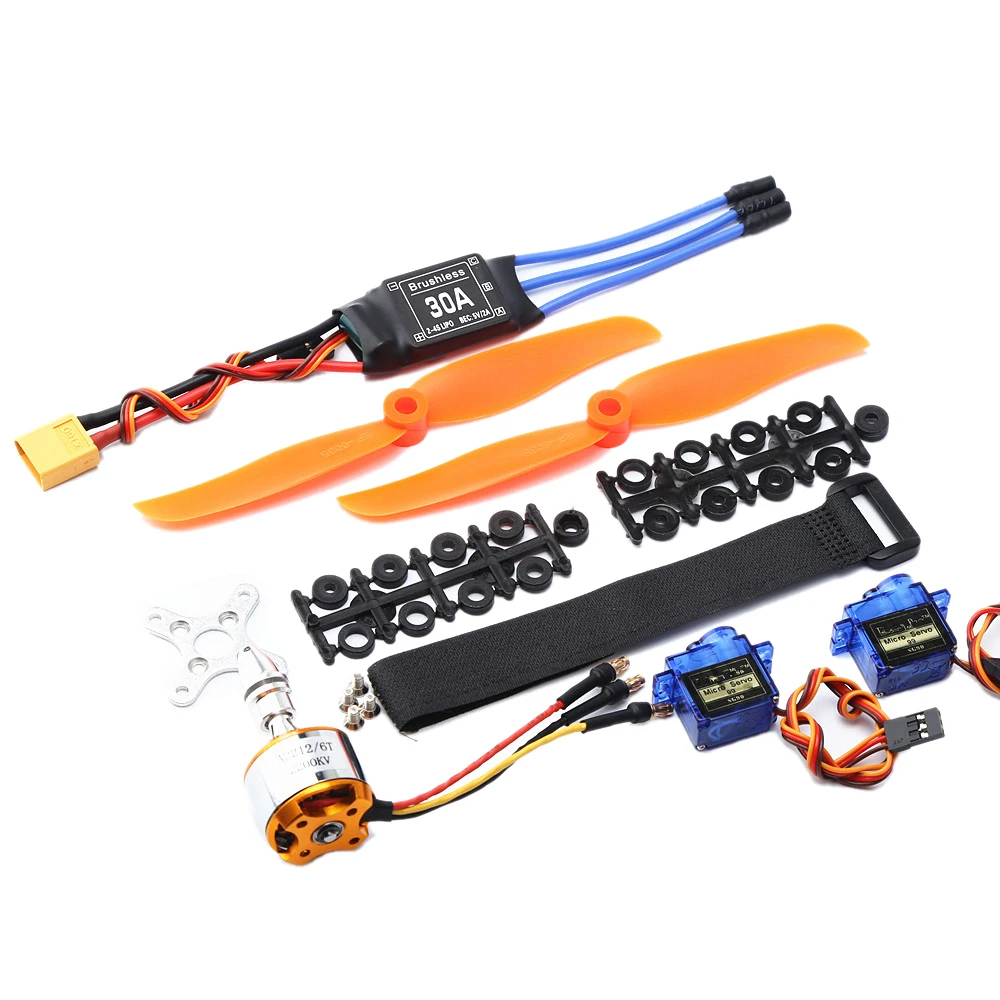 AF93-A2212 Бесщеточный двигатель 2200KV 30A ESC XT60 Plug SG90 9G Micro-Servo 6035 Пропеллер для радиоуправляемого вертолета с неподвижным крылом