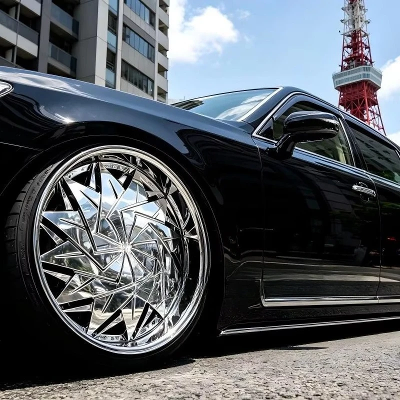Forged Cyclone Wheels 19 20 21 Inch 5x114.3 Chrome Black Floating Spoke Deep Dish Alloy Rims for Crown Century VIP