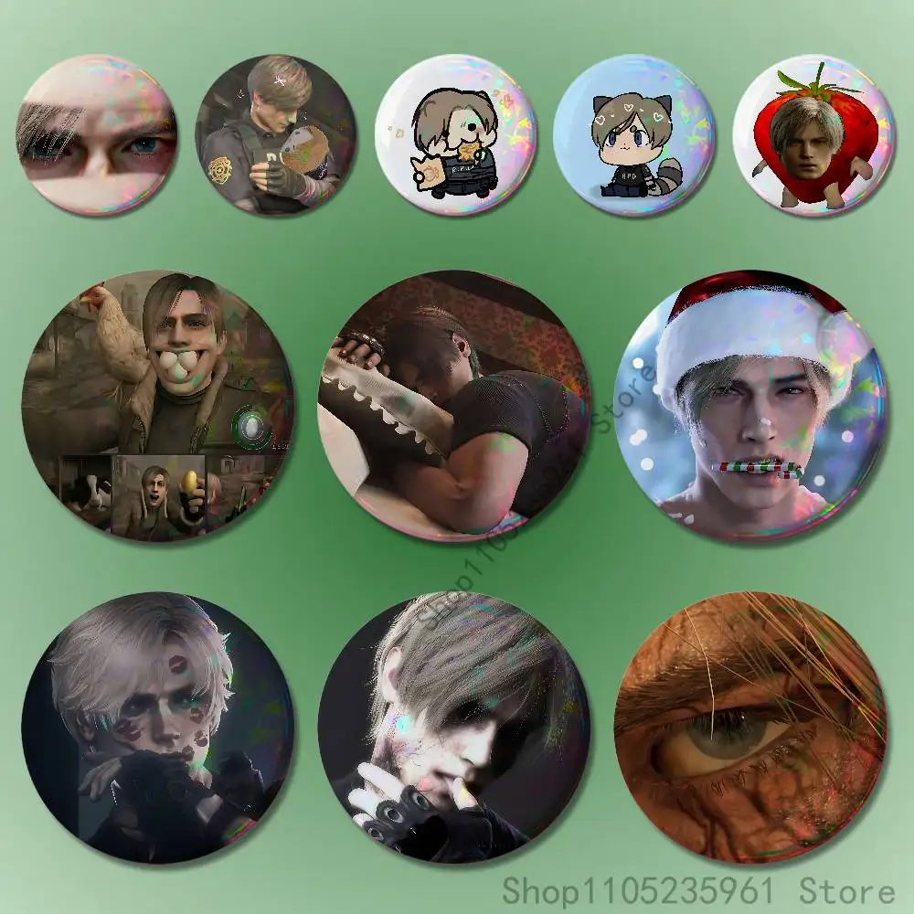 

Leon K-Kennedy 32mm 58mm 75mm 44mm 25mm Anime Badges Brooches DIY Pins Decorations Birthday Valentine Gifts