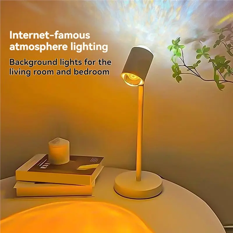 AS60-Water Wave Atmosphere Light Double Head Projection Light Fill Light For Photography Sunset Table Light Background Decoratio