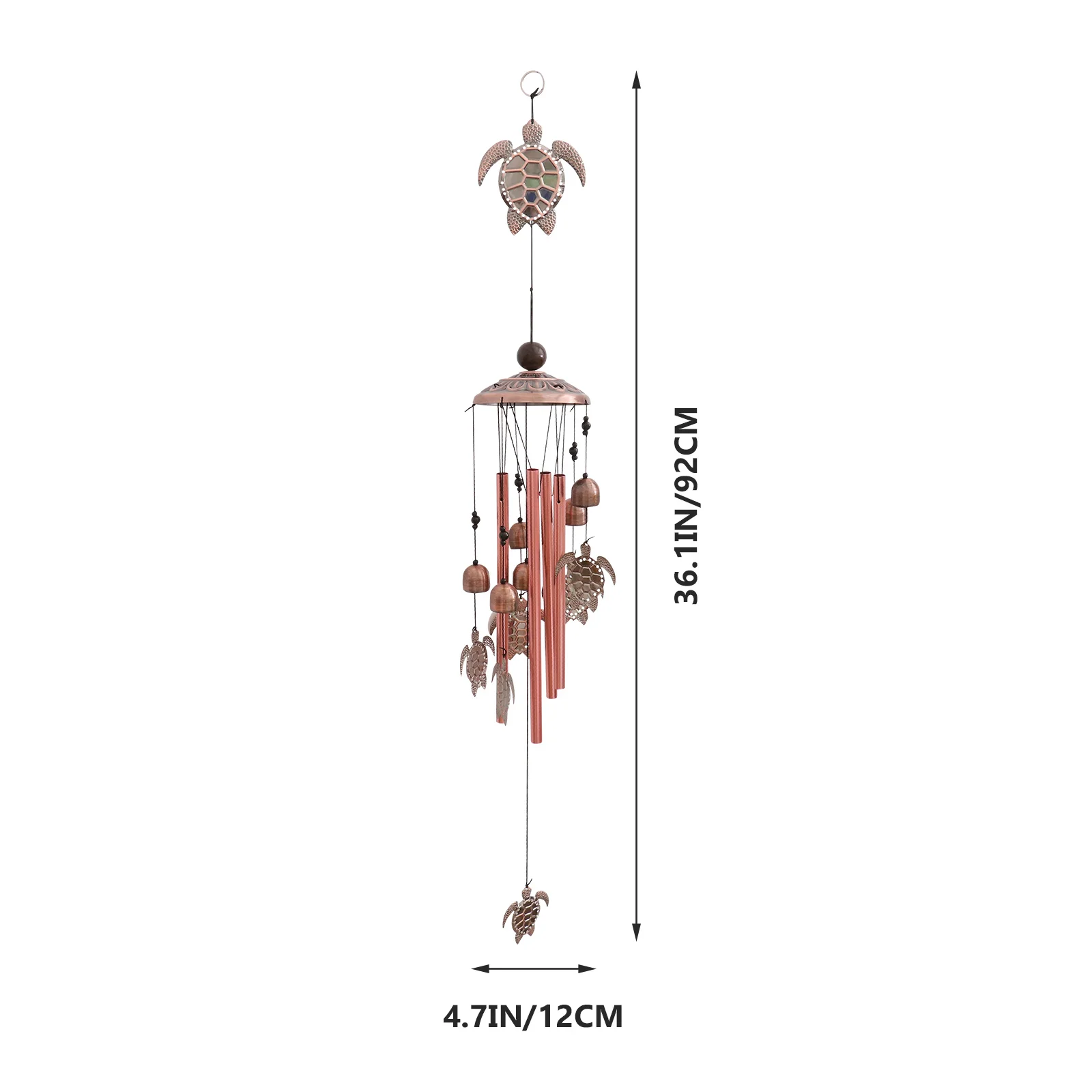 

1Pcs Metal Wind Bell Turtle Design Decorative Hanging Pendant Garden Outdoor Wind Chime Melodious Sound Garden Hanging Pendant