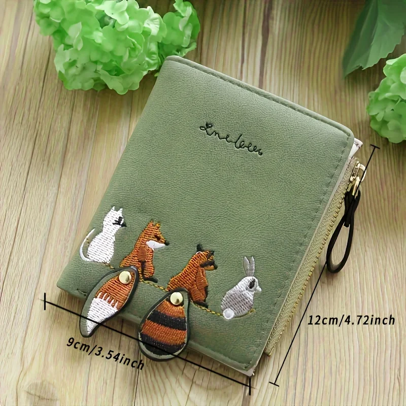 New women's short purse cute little fresh folding mini change purse