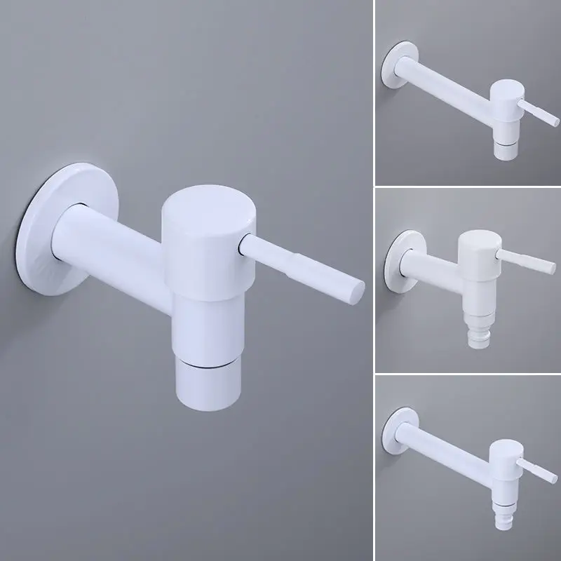 Wall Mounted Faucet Single Cold Sink Tap Black Water Tap for Bathroom Washing Machine Sink Mop Pool