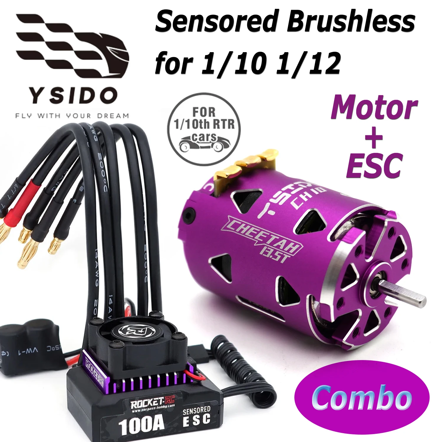ysido-esc-100a-con-motor-sin-escobillas-con-sensor-ch10-105t-135t-175t-215t-combo-con-eje-de-3175mm-para-coches-de-carreras-rc-a-escala-1-10-1-12