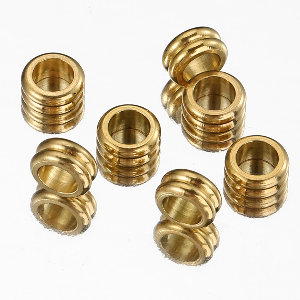 10pcs 6mm Stainless Steel Loose Beads Gold Color Big Hole Spacer Beads for DIY Jewelry Making Beads Bracelet Necklace Findings image 5