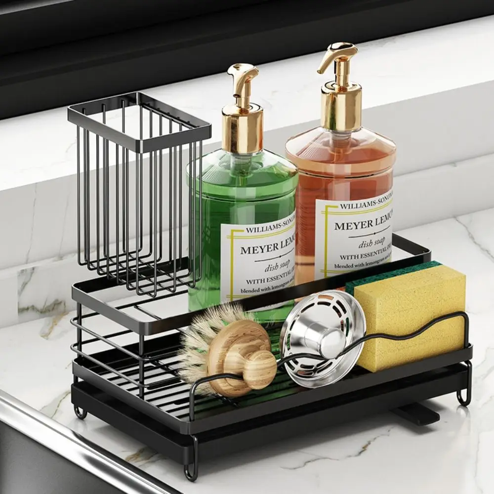 

Stainless Steel Kitchen Sink Rack Self-draining Quick Dry Dishcloth Organizer Save Space Large Capacity Sponge Drain Basket