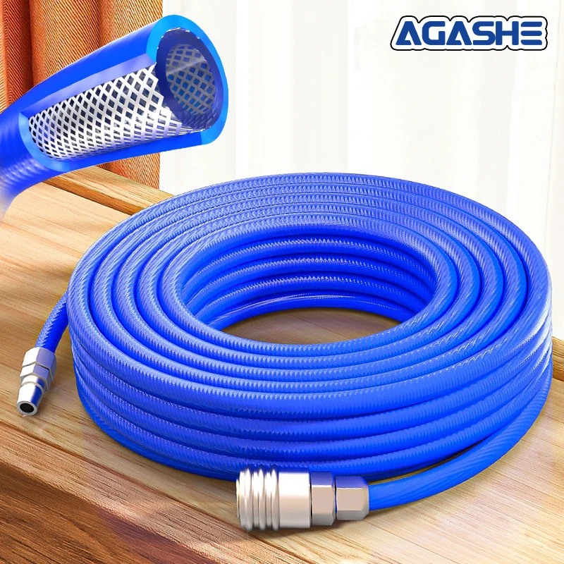 خرطوم وتركيبات ضاغط الهواء من AGASHE - 20 م/65.6 قدم و10 م/32.8 قدم، خرطوم مغطى بغزل البولي يوريثان عالي الضغط، #5