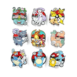 Anime Brooch Cartoon Figure Poke Ball Pikachu Psyduck Metal Badge Enamel Pin Jacket Jeans Lapel Pin Jewelry Accessories