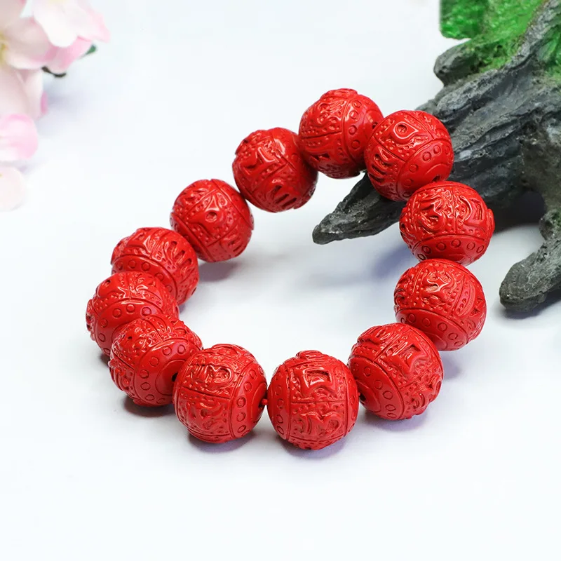 Red Sand Six Words Proverb Bracelet Men's New Factory Delivery