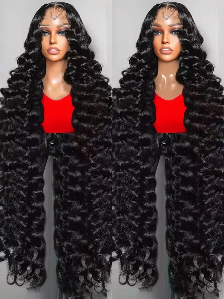 

Mossily 30 40 дюймов Свободные волнистые парики из человеческих волос 13x6 HD Парик фронтальной части шнурка Глубокая волна Вьющиеся бразильские предварительно выщипанные необработанные волосы Плотность 180