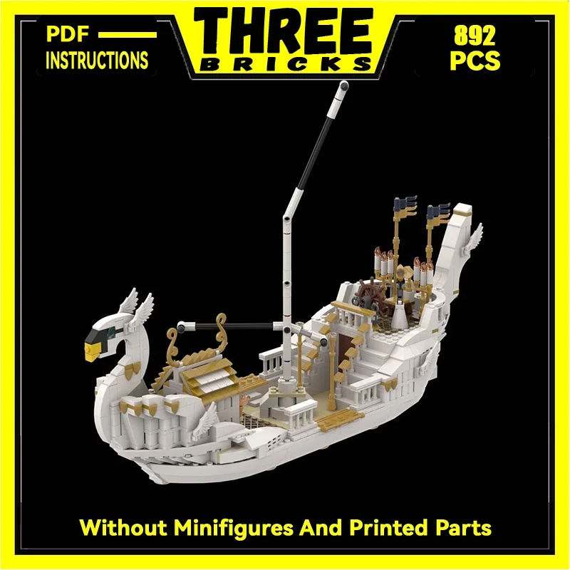 Moc Building Blocks Magical Rings Movie Scene Swan Ship Model Technology Bricks DIY Assembly Street View Toys Child Gifts