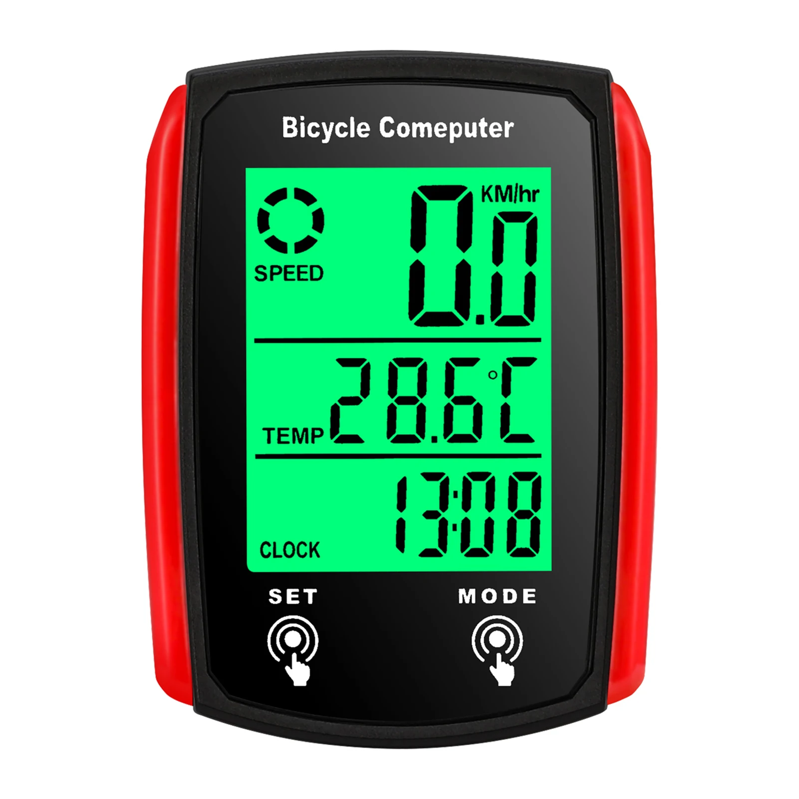 

Wired Bike Computer 19 Functions Touch Speedometer Odometer Waterproof Backlight Black/Red/White