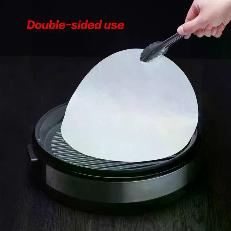 Baking Oiled Paper Circle Parchment Paper Multifunction Liner BBQ Oven Patty Hamburger Paper Steamer Liners Baking Tool 50Pcs