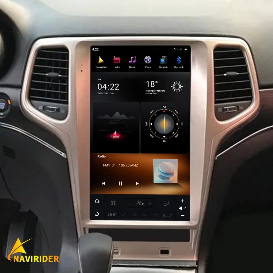 

Автомагнитола Tesla с вертикальным экраном 13,6 дюйма, Android 11, для Jeep Grand Cherokee 2014-2020, GPS, Carplay, автомобильный мультимедийный видеоплеер