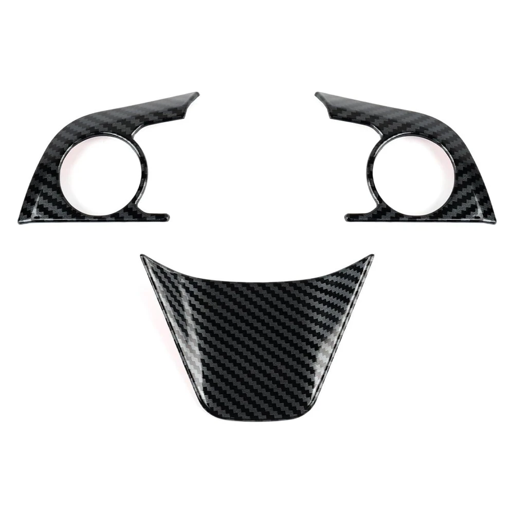

for Toyota Camry Steering Wheel Button Cover Sticker Carbon Fiber Inner Decoration ABS Trim 2018-2021 3PCS