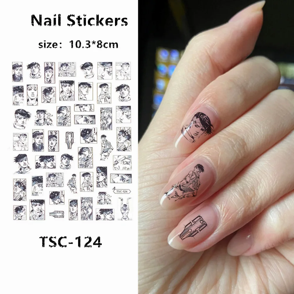 

TSC series TSC-124-133 JoJo series 3D Back glue Self-adhesive Nail art Nail sticker decoration tool Sliders For Nail Decals