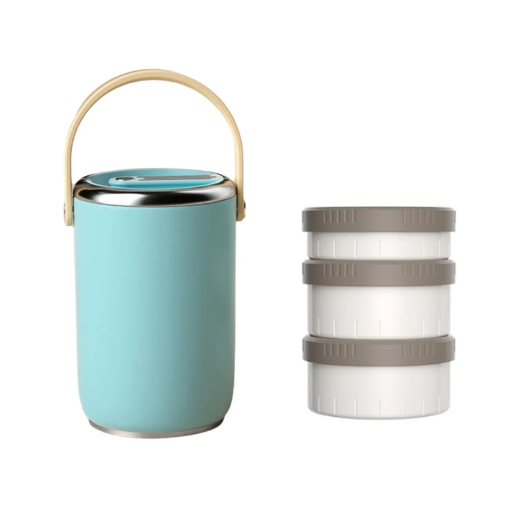 Multi-layer Vacuum Insulated Food Jar Long-lasting Heat/Cold Retention 304 Stainless Steel Insulated Food Bucket Sealed