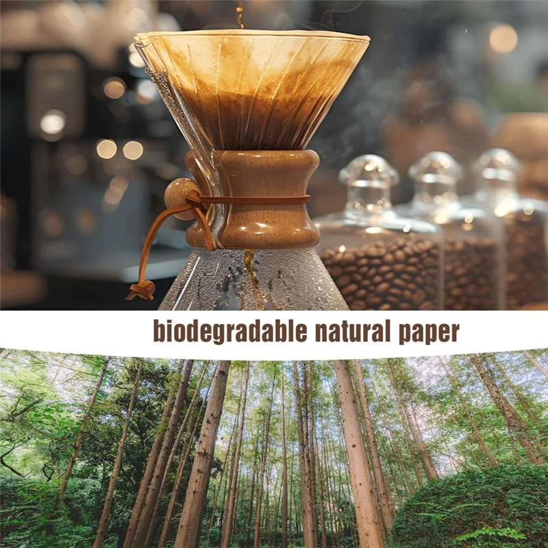A76X-Natural Paper Coffee Filters Cone Unbleached 8-12 Cup,200 Count Disposable Cone Filters