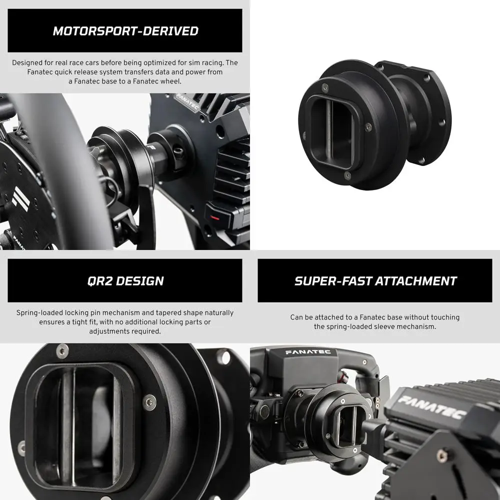 

Corsair FANATEC Sim Racing QR2 Колесная сторона – подарочный для автоспорта, быстроразъемный механизм, алюминиевый корпус, подпружиненный механизм, быстрый и