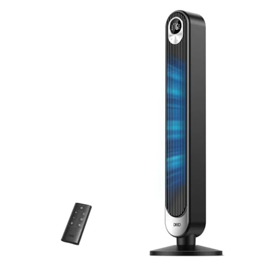 

Tower Fan for Bedroom 90° Oscillating Standing Fan 30ft far 28dB Quiet for Sleep 6 Speeds 4 Modes 12H Timer 42 Inch Bladeless R