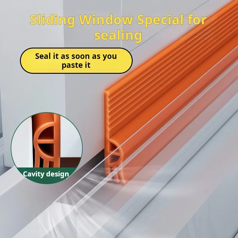 Window Windproof Sealing Strip Sliding Door Draft Stopper Soundproof Insulation Tape For PVC Aluminum Frame Gap