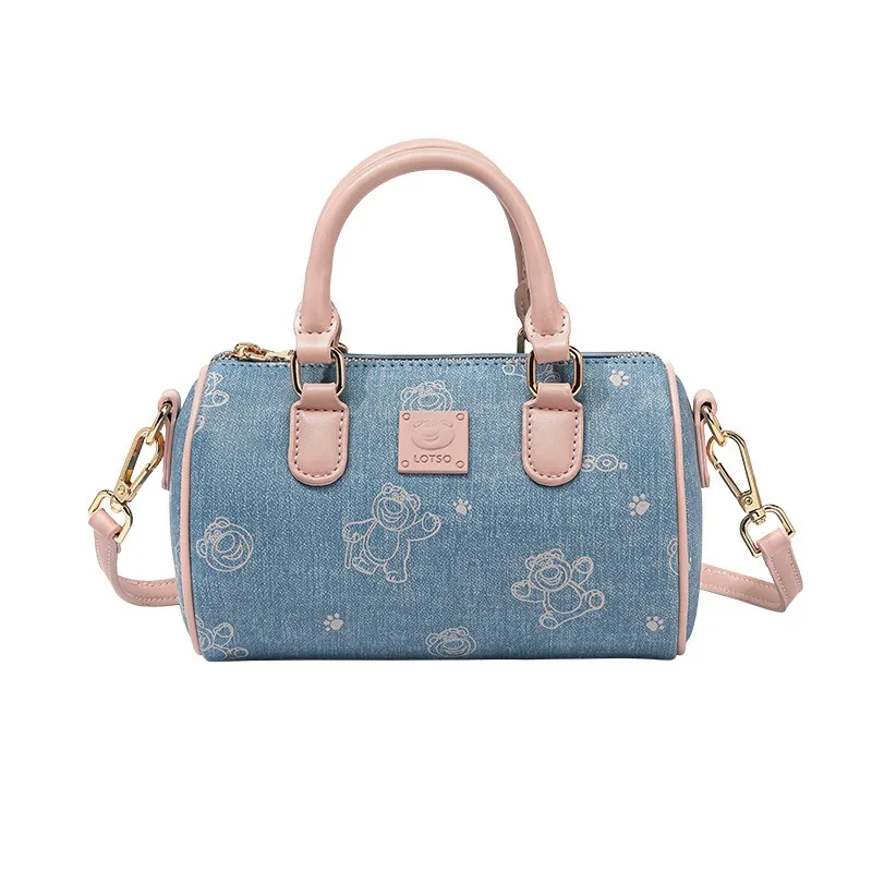 

Disney Luxury Handbag Purse for Women Lotso Print Series Sweet Crossbody Versatile Bucket Bag Daily Fashion Accessory