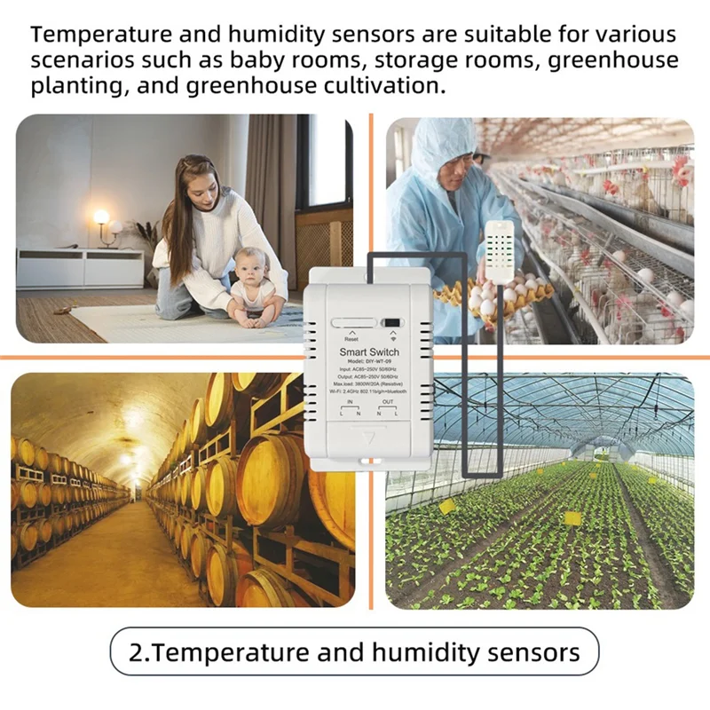 

Ewelink WIFI переключатель температуры и влажности 20A монитор температуры и влажности с сенсорным зондом для теплицы-AT30