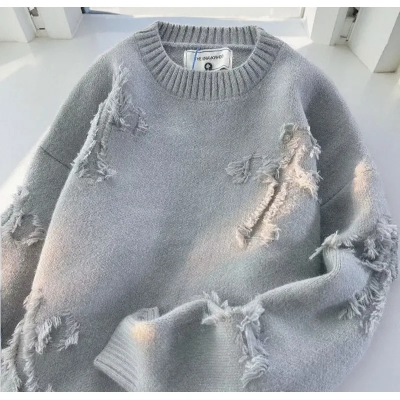 Maglione allentato patchwork nuova moda invernale uomo streetwear maglioni casual da uomo di alta qualità pullover di lavoro a maglia caldi da uomo