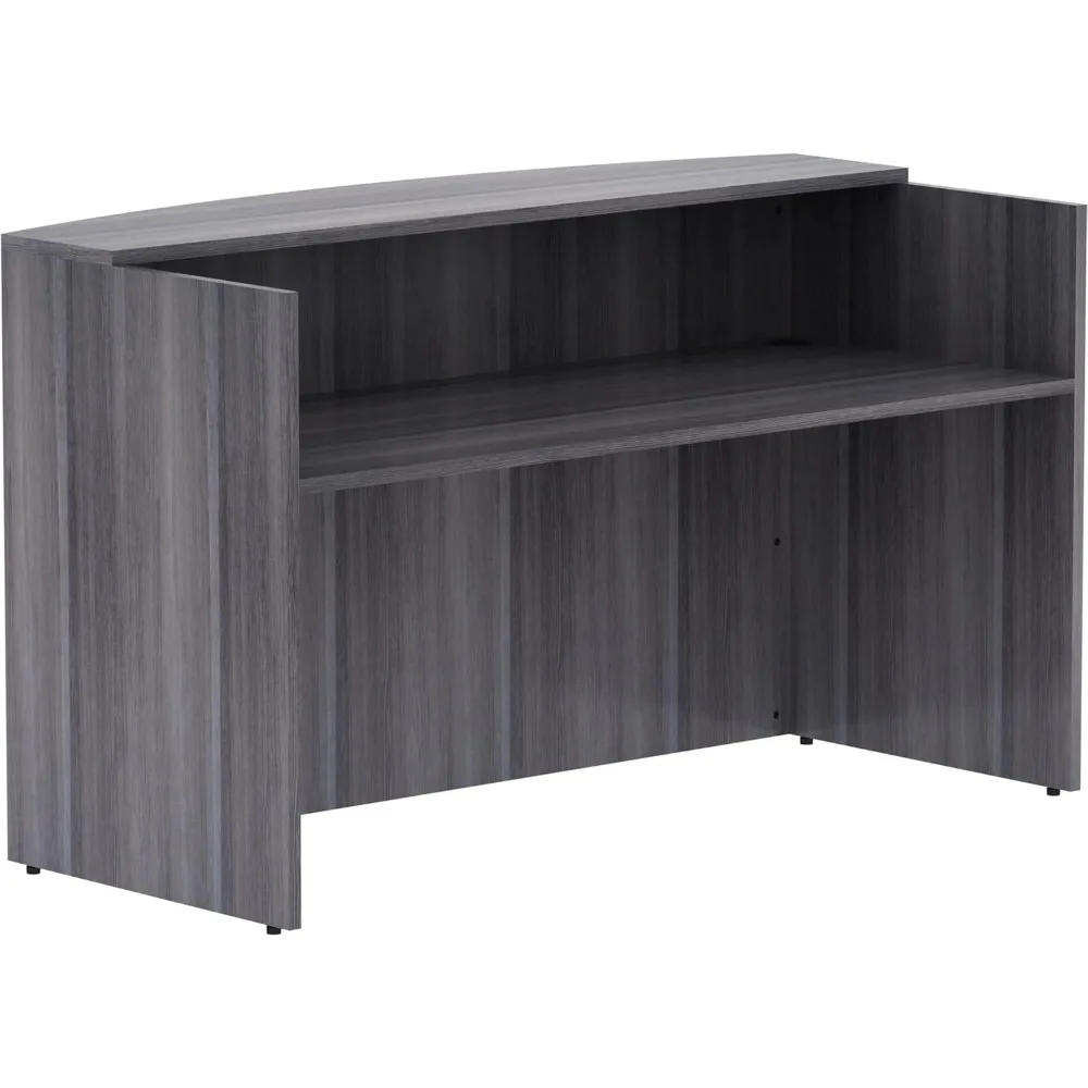 

charcoal weathered look laminate desk, 72" length x 36" width x 42.5" height
