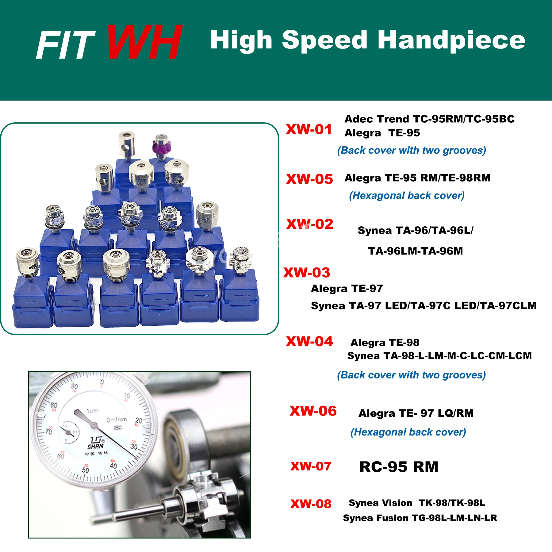

Dental Handpiece Cartridge Air Rotor Fit WH Alegra High Speed Handpiec Dentistry Handpiece Accessories