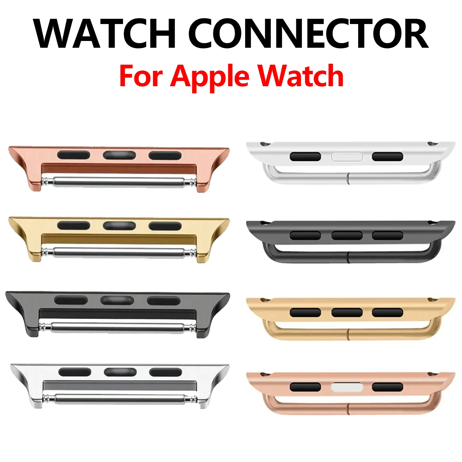 For Apple Watch Ultra/10/9/8】Stainless Steel Strap Connector Adapter Curved Tube 22mm Slim Waist 14mm Band Lug 2 Pairs Stainless