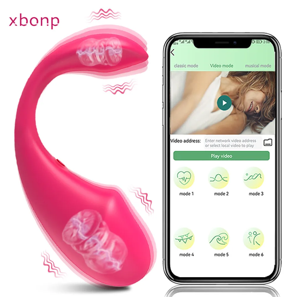 APP Fernbedienung Dildo Vibrator für Frauen Drahtlose Bluetooth G Spot Vibrator Weibliche Clit Vibrierende Höschen Ei mit 2 Motoren