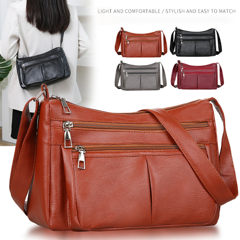 New Women's Bag Trend Korean Shoulder Bags Designer Luxury Brand Ladies Handbags Soft Leather Fashion Versatile Crossbody Bag 