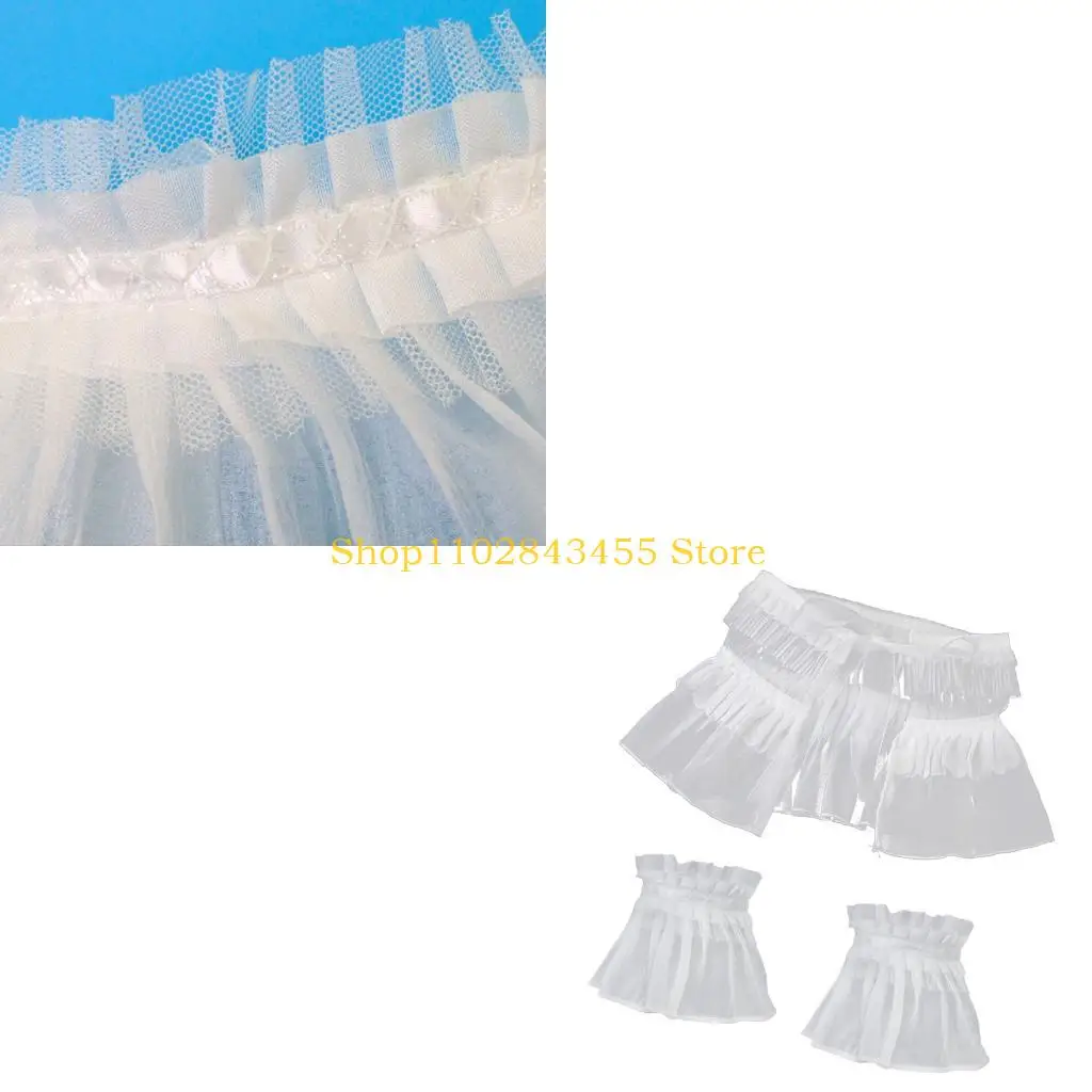 49MC Victorian Ruffled Choker Collar Decorative Wrist Cuffs Cosplay Medieval Cosplay